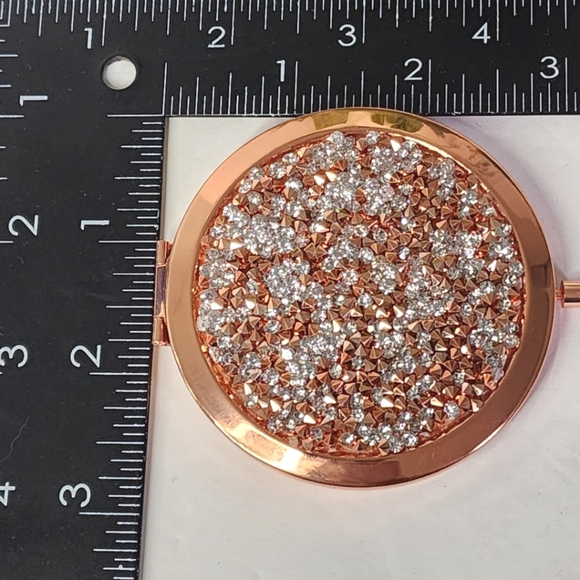 Rose Gold Bling Cosmetic Compact Mirror New - Picture 6 of 6